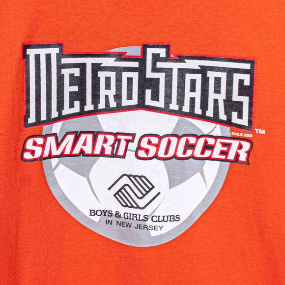 MetroStars Smart Soccer MLS NY NJ T-Shirt Small Y2K Futbol Blokecore - Picture 7 of 7